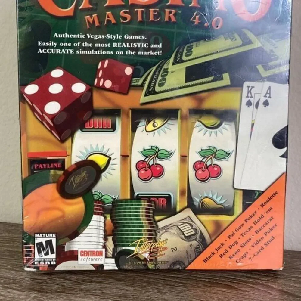 Casino Master 4.0 PC Game Edition Shuffle Deal CD-Rom Centron Software New NIB‎